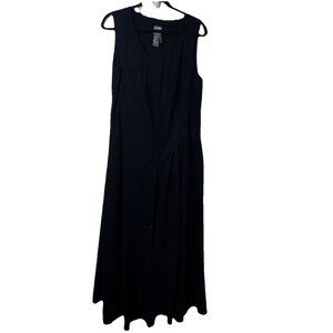 Lilith France Art To Wear Sleeveless Maxi Dress Size L/42 Pleated Front Details